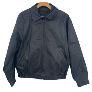 Vintage Airborne Leathers Bomber Genuine Leather‎ Jacket Mens Large Black Biker